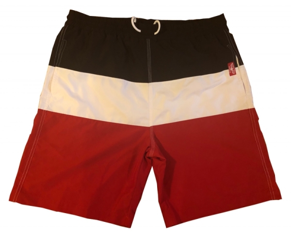 Badehose - schwarz-weiß-rot