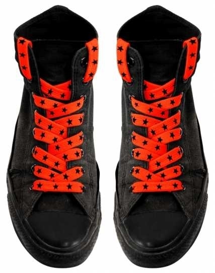 Schnürsenkel - Orange Sterne