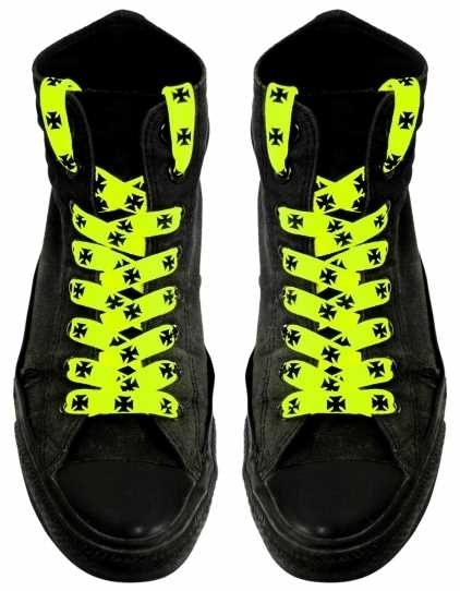 Schnürsenkel - Eisernes Kreuz - Neon Gelb