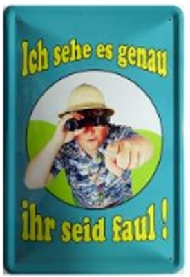 Blechschild - Ich sehe ihr seid FAUL - BS231 (256)