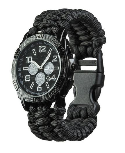 Armbanduhr - PARACORD - SCHWARZ+++Einzelstück+++
