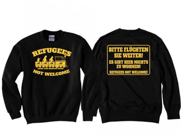 Pullover - Refugees not Welcome Teil 2 schwarz