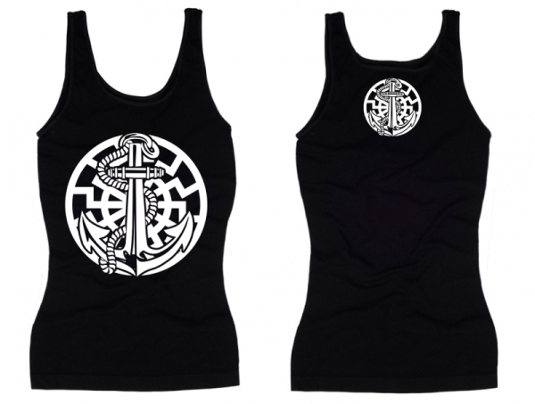 Frauen Top - Anker der Freiheit - schwarz/weiß - Motiv 1