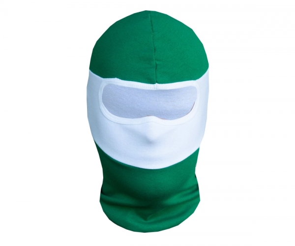 Sturmhaube - grün - weiß - grün ()