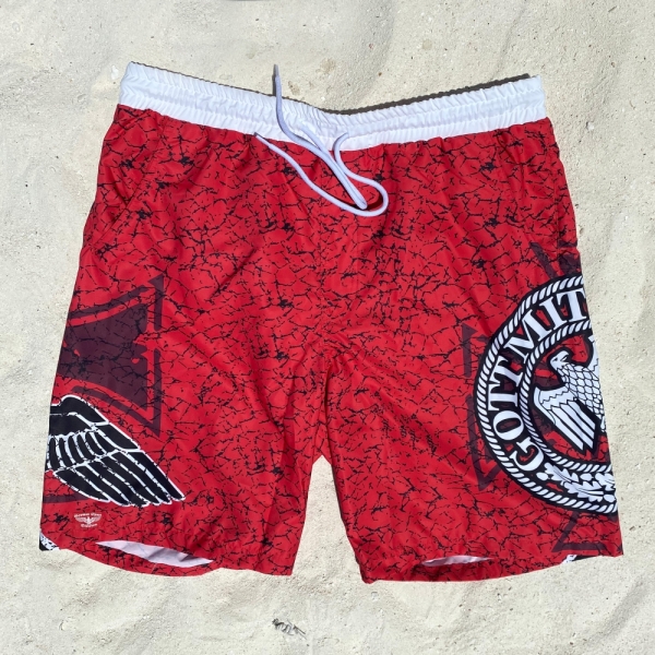 Badehose - Gott mit uns - rot