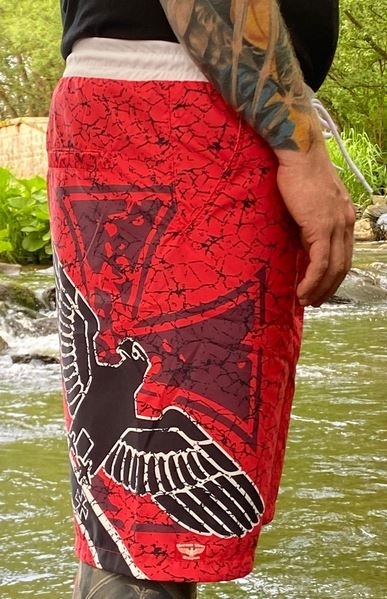 Badehose - Gott mit uns - rot