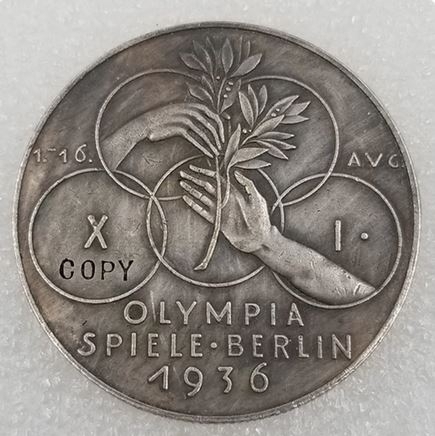 Gedenkmünze - Medallie - Olympia 1936 - BERLIN - silbern - Sammleranfertigung