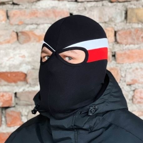 Sturmhaube - K21 - schwarz-weiß-rot ()