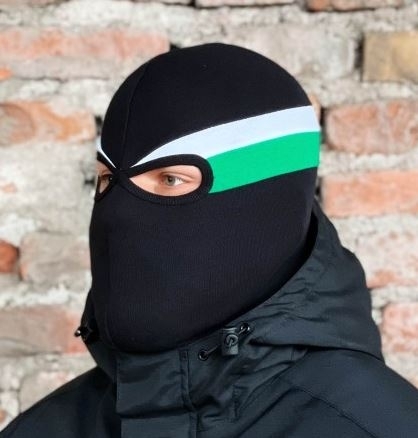 Sturmhaube - K21 - schwarz-weiß-grün ()