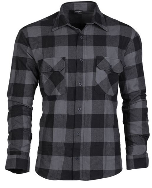 Hemd - Holzfällerhemd - Sommer/Leicht - schwarz/grau - 10939008 -