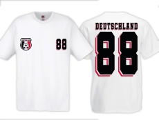 Frauen T-Shirt - Fußball - Deutschland - Trikot 88 - Motiv 1 - weiß