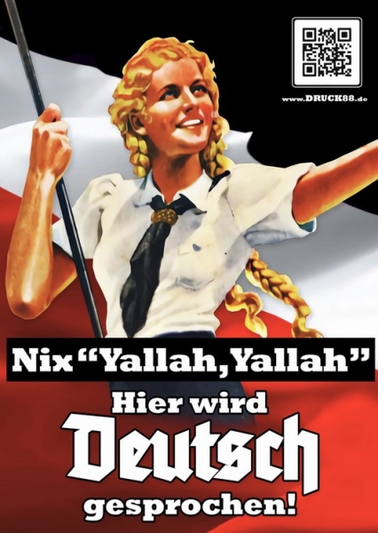 Nix "Yallah,Yallah" - Hier wird Deutsch gesprochen - Aufkleber Paket 50 Stück