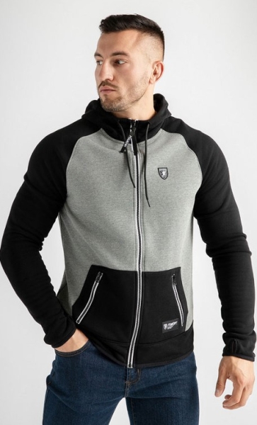 PG Wear - Kapuzenajcke - “Stroke” - Grau/Schwarz ()