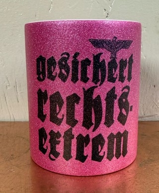 Glitzer Tasse - purple - gesichert Rechtsextrem