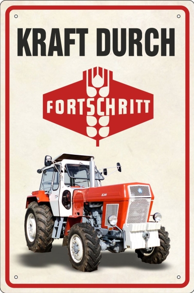 Blechschild - Kraft durch Fortschritt ( 448 )