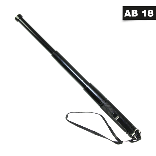 Mini Teleskop Abwehrstock - 13 Zoll - Mit Clip + Handschlaufe - schwarz KH 160157