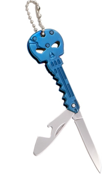 Schlüsselanhänger - Skull - Titanblau