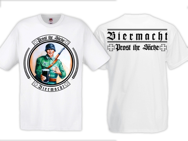 T-Hemd - Biermacht - Prost ihr Säcke - weiß - Männertag