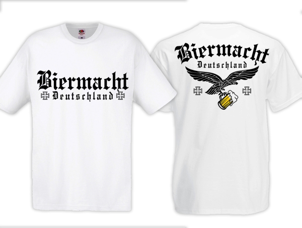 T-Hemd - Biermacht - Deutschland - weiß - Männertag