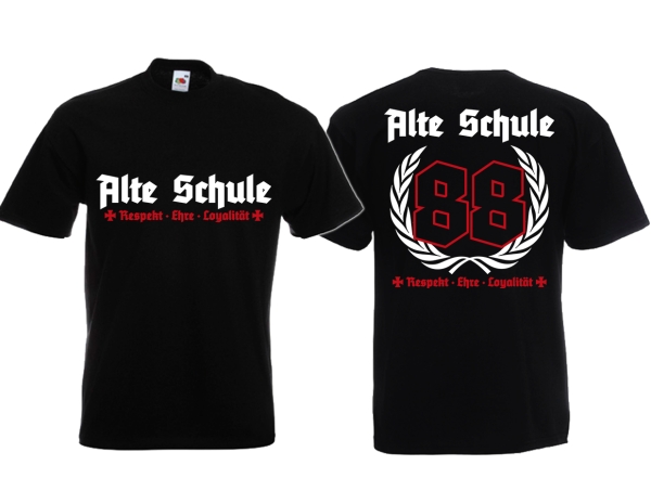 Frauen T-Shirt - Alte Schule - 88 - Respekt - Ehre - Loyalität - schwarz
