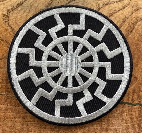 Aufnäher - Schwarze Sonne - silber