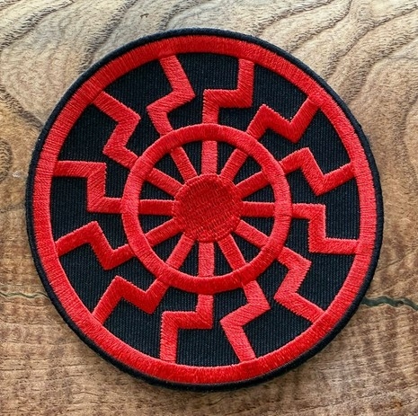 Aufnäher - Schwarze Sonne - rot
