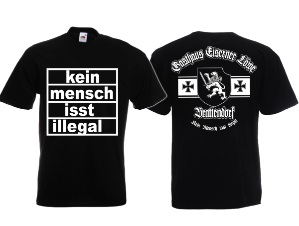 T-Hemd - Kein Mensch isst Illegal - Eiserner Löwe