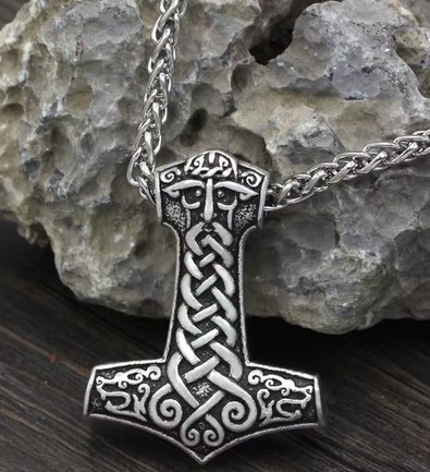 Halskette - Thors Hammer - Hammerfest - antike Silber Optik