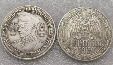 Gedenkmünze - Medallie - Generalfeldmarschall Walter Model - silbern - Sammleranfertigung