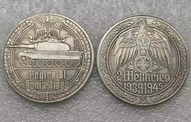 Gedenkmünze - Medallie - Panzer - Königstiger - silbern - Sammleranfertigung