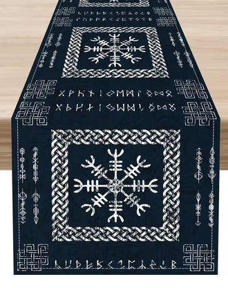Tischläufer - Wikinger Kompass - schwarz