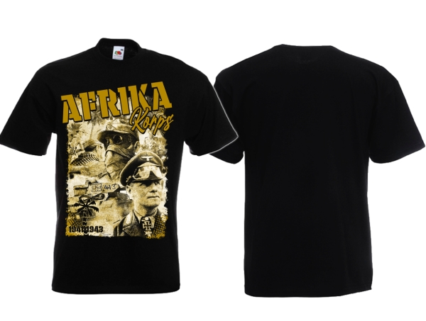 Frauen T-Shirt - Afrikakorps - ritterlich im Kriege - Nur Frontdruck - schwarz