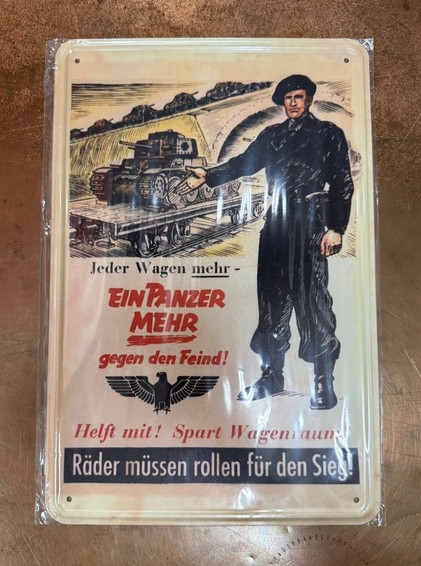 Blechschild - Ein Panzer mehr gegen den Feind! (467)