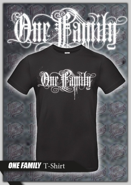 T-Hemd - One Family - Frontdruck - Shirt schwarz