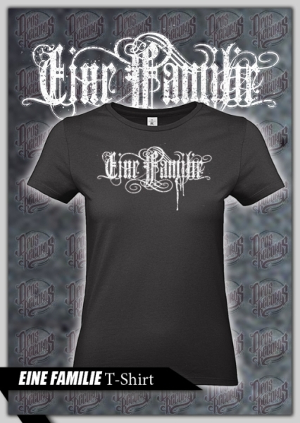 Frauen T-Shirt - Eine Familie - Frontdruck - Girly schwarz
