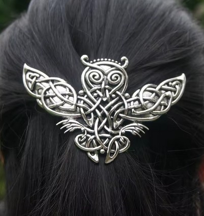 Haarspange - keltische Eule