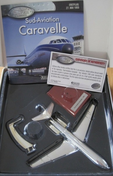 Model - Sud-Aviation Caravelle 1955 - 1:200 Atlas Silver Classic Collection Flugzeugmodell +++EINZELSTÜCK+++