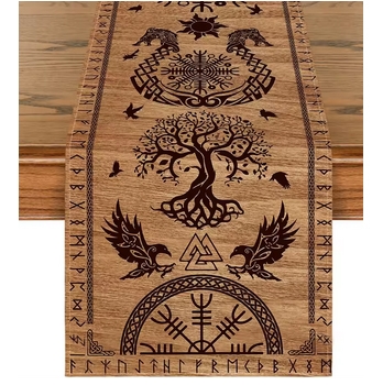 Tischläufer - Rabenbanner - braun