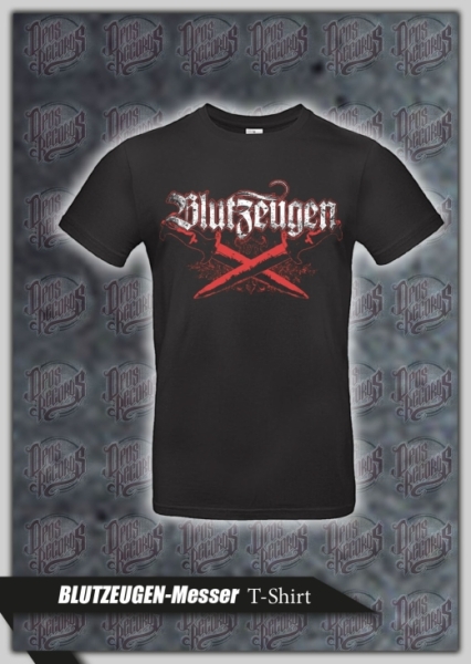 T-Hemd - Blutzeugen - Messer - Shirt - schwarz