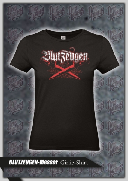 Frauen T-Shirt - Blutzeugen - Messer - Girly - schwarz