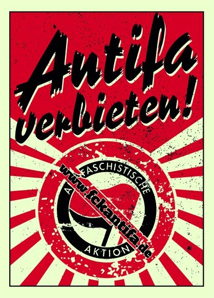 Antifa verbieten - Motiv 2 - Aufkleber Paket 10 Stück