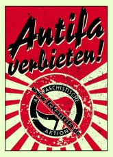 Antifa verbieten - Motiv 2 - Aufkleber Paket 50 Stück
