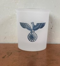 Teelicht / Trinkglas - Reichsadler - Schwarze Sonne - Silber Optik