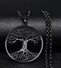Halskette - Lebensbaum - schwarz