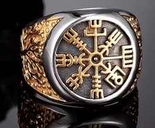 Ring - Vegvisir mit Lebensbaum