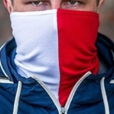 Neck Cover - weiß/rot+++Einzelstück+++