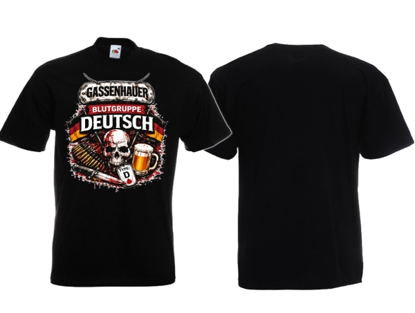 T-Hemd - Gassenhauer - Blutgruppe Deutsch - SRG - schwarz