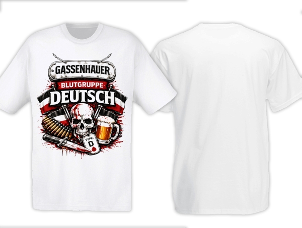 Frauen T-Shirt - Gassenhauer - Blutgruppe Deutsch - SWR - weiß