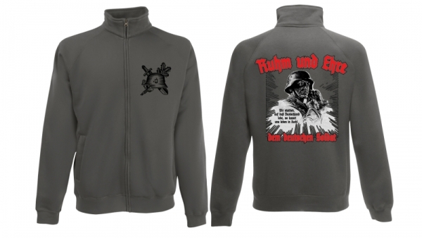 Stehkragen-Jacke - 80 Jahre - bunt - grau