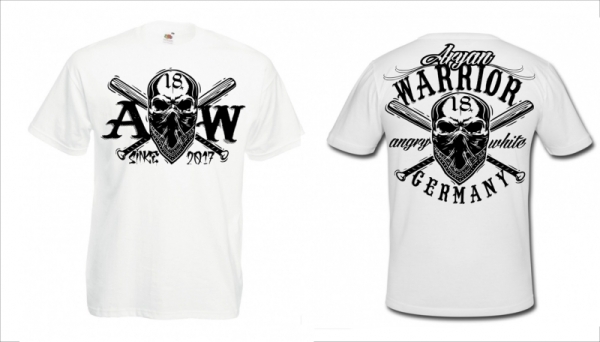 T-Hemd - Aryan Warrior - weiß/schwarz